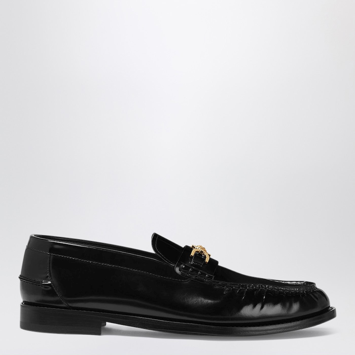 Versace Black Leather Medusa 95 Loafers Men VERSACE