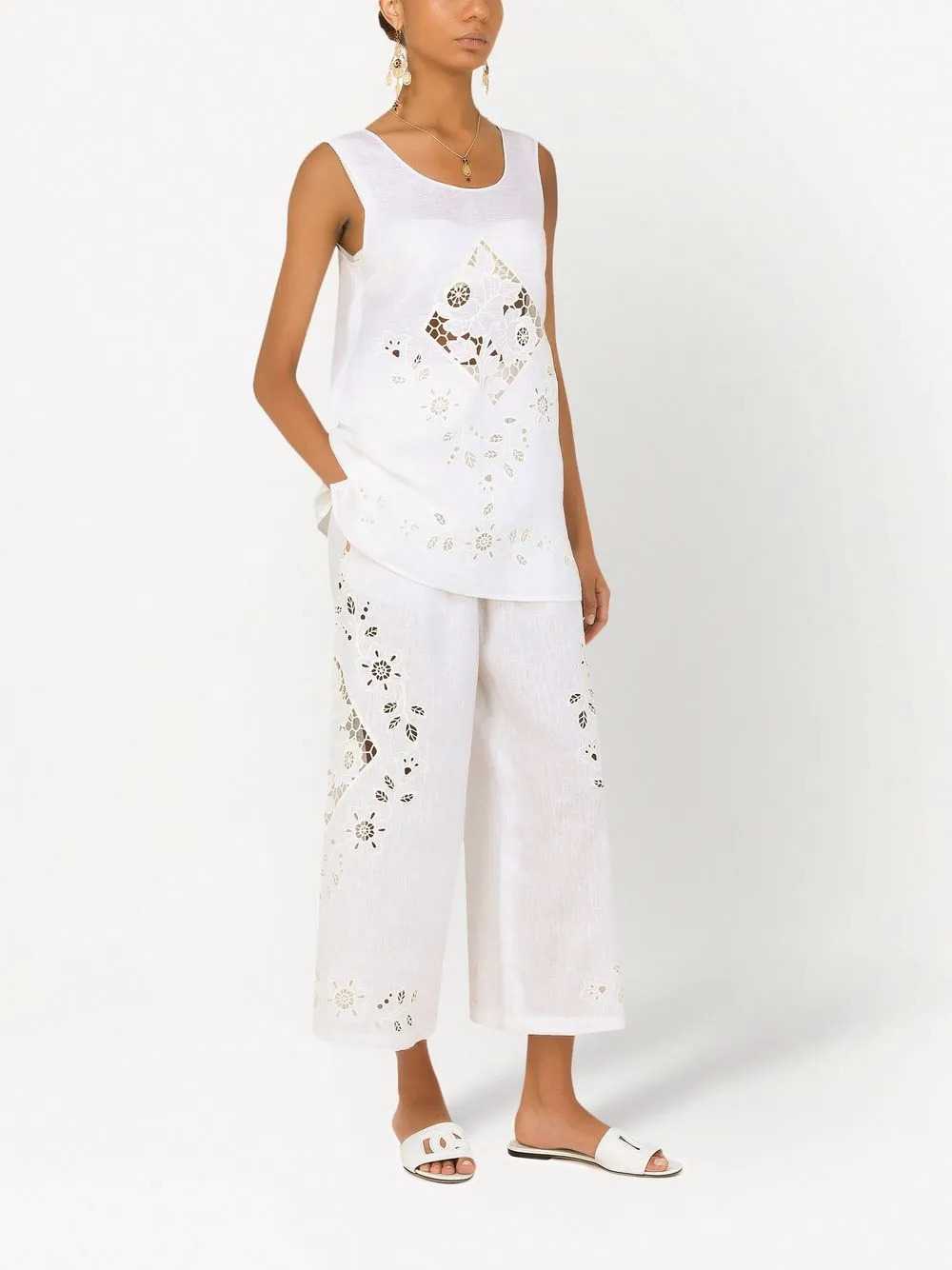 Dolce & Gabbana Women Embroidered Linen Shorts DOLCE & GABBANA