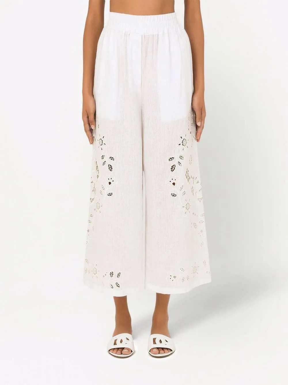 Dolce & Gabbana Women Embroidered Linen Shorts DOLCE & GABBANA