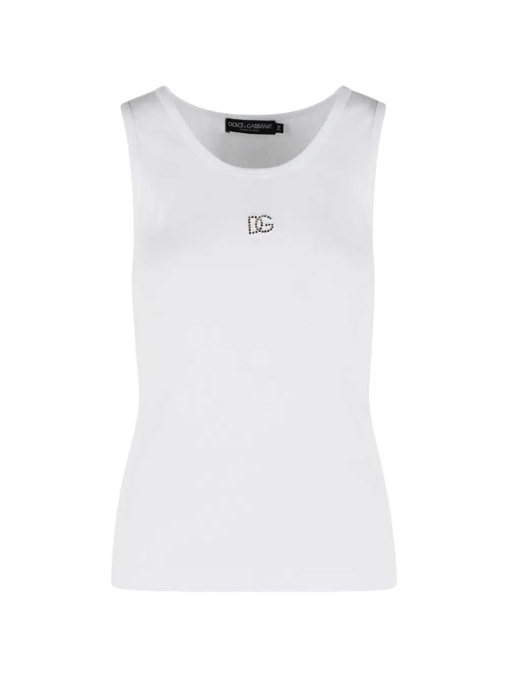 Dolce & Gabbana Women Ribbed Tank Top With Logo DOLCE & GABBANA