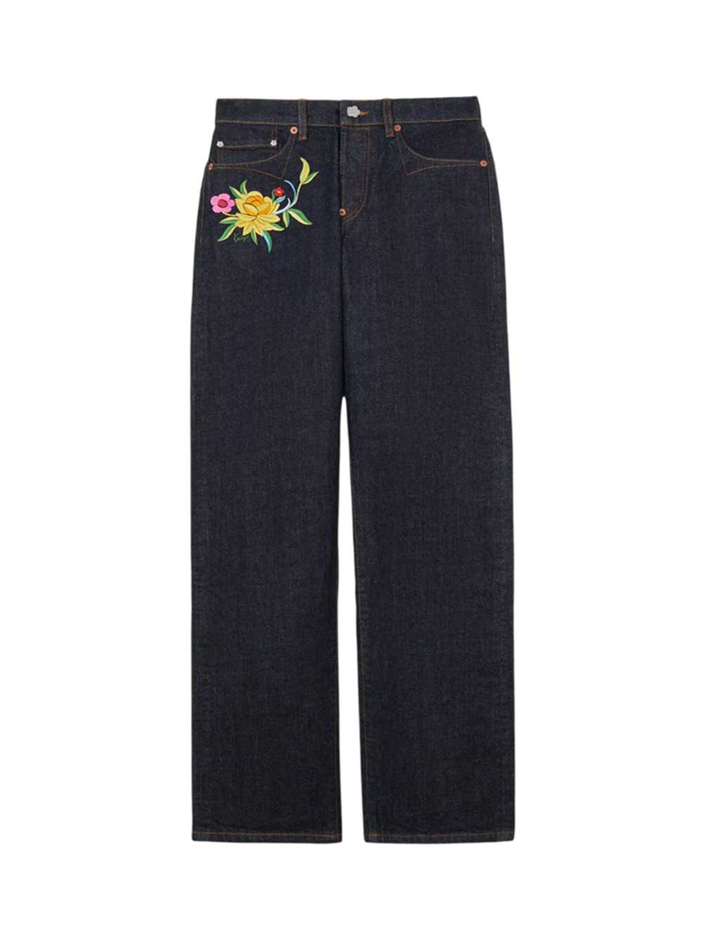 Kenzo Women `Kenzo Wildflower` Straight-Leg Japanese Denim Trousers KENZO