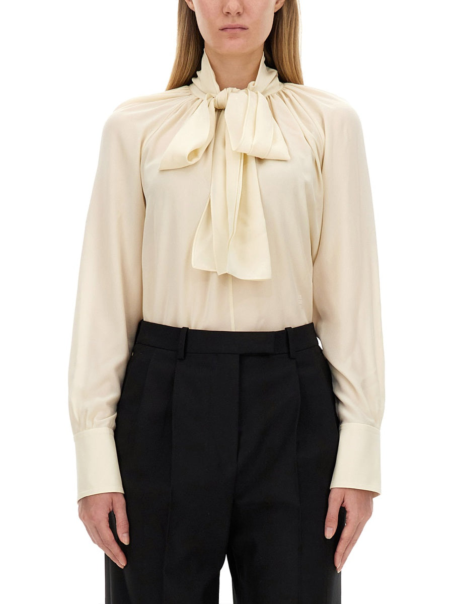 Givenchy Women Silk Shirt With Lavalliére Collar GIVENCHY