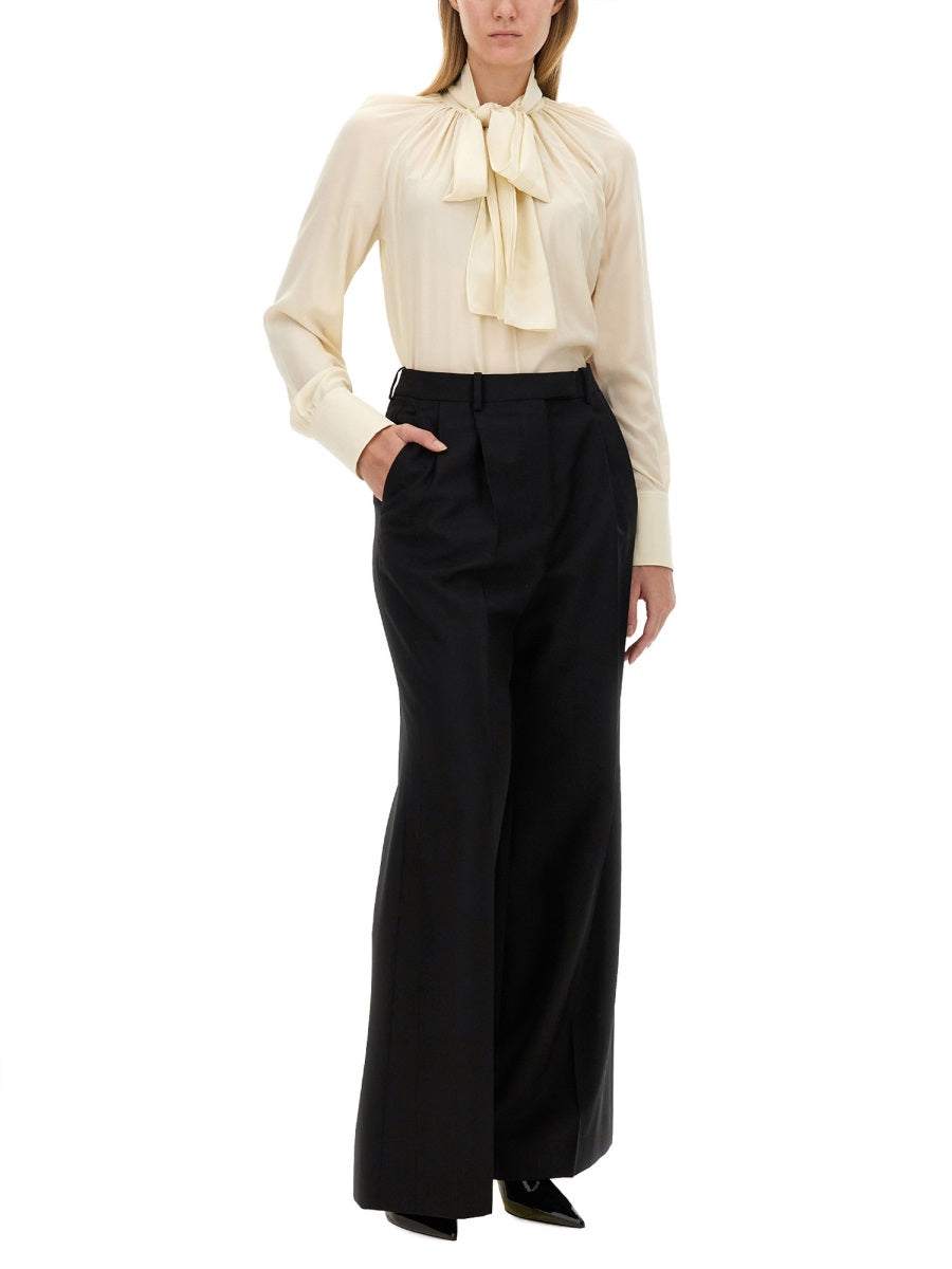 Givenchy Women Silk Shirt With Lavalliére Collar GIVENCHY