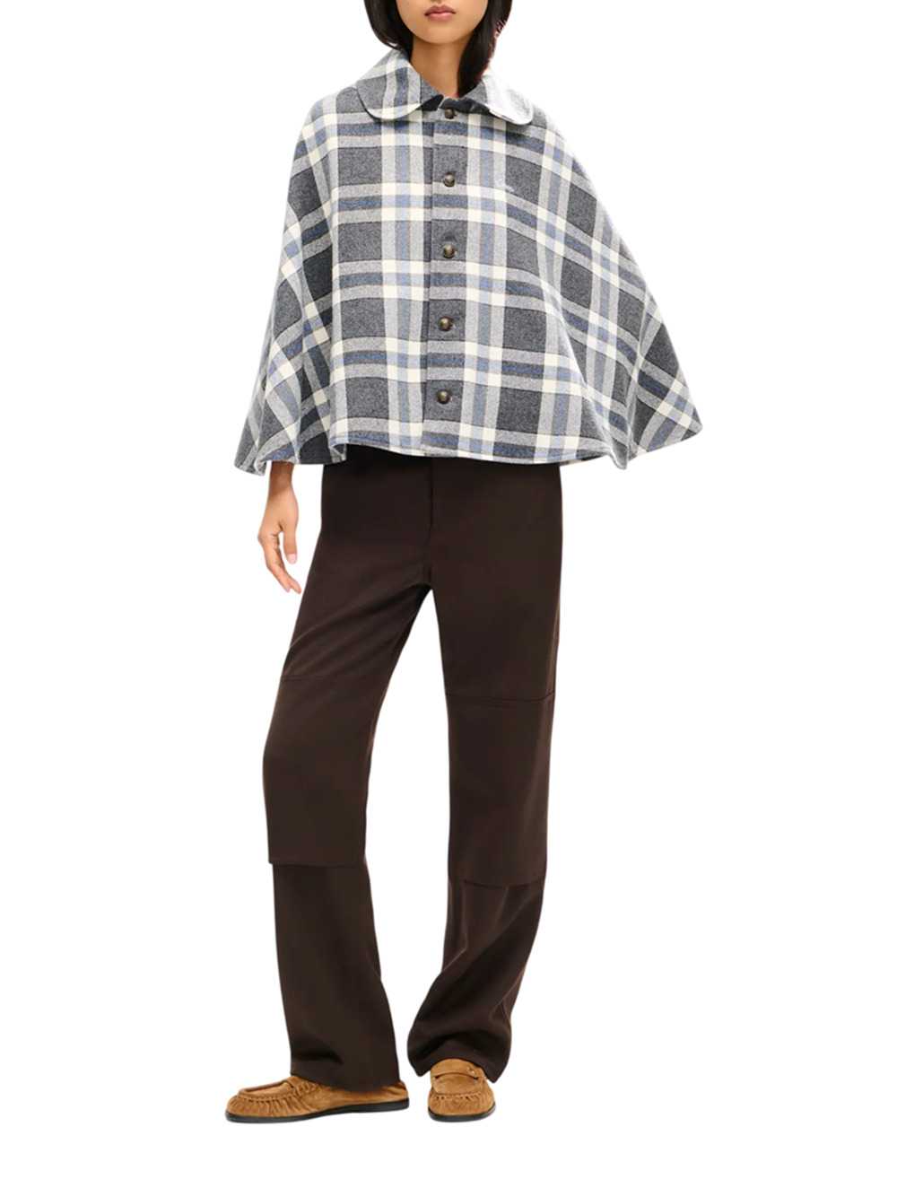 Kenzo Women `Kenzo Checks` Wool-Blend Military Cape KENZO
