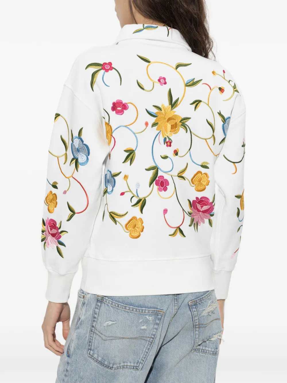 Kenzo Women Quarter-Zip Sweatshirt With Floral Embroidery KENZO
