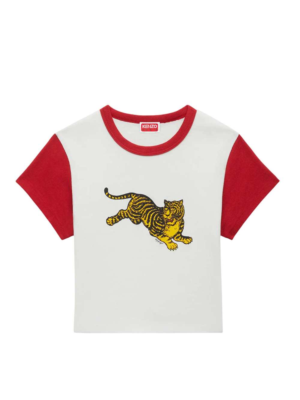 Kenzo Women `Kenzo Jumping Tiger` Cotton Cropped T-Shirt KENZO