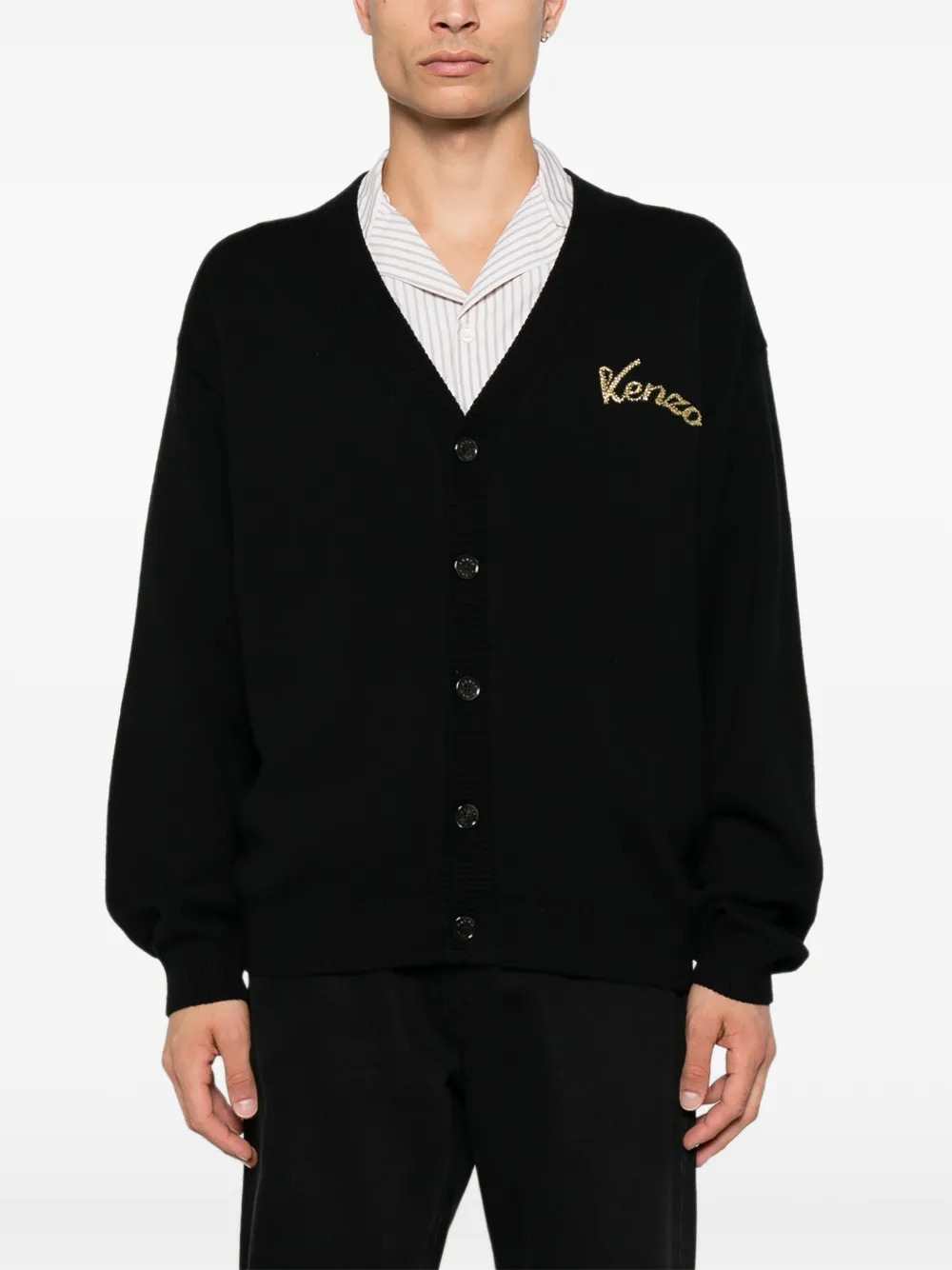 Kenzo Men Beaded Tiger-Motif Cardigan KENZO