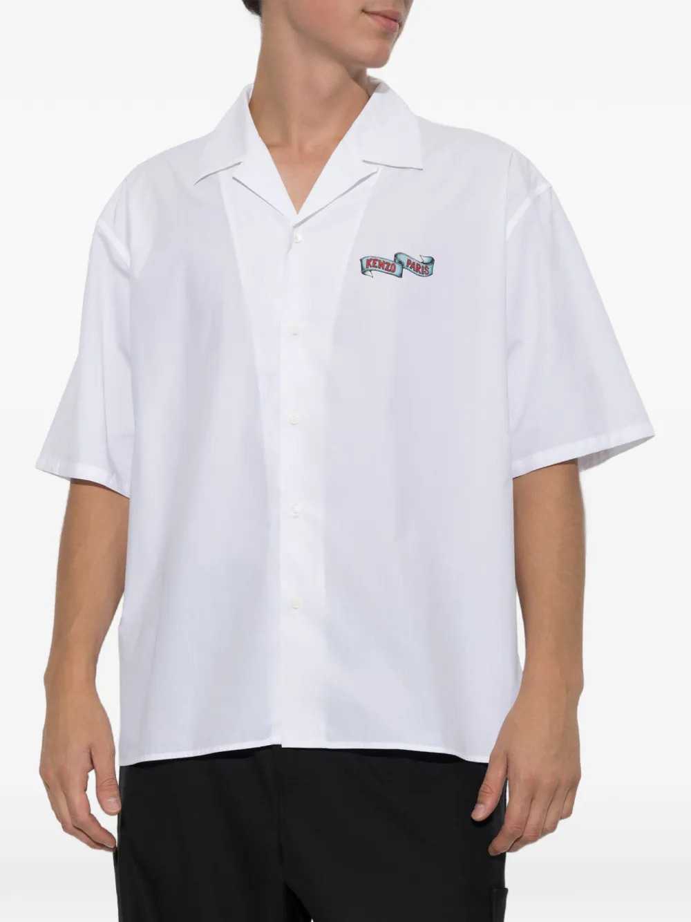 Kenzo Men Short-Sleeved Shirt With Tiger Print KENZO