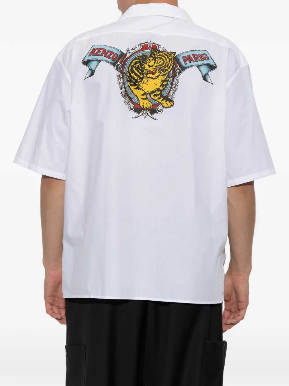 Kenzo Men Short-Sleeved Shirt With Tiger Print KENZO