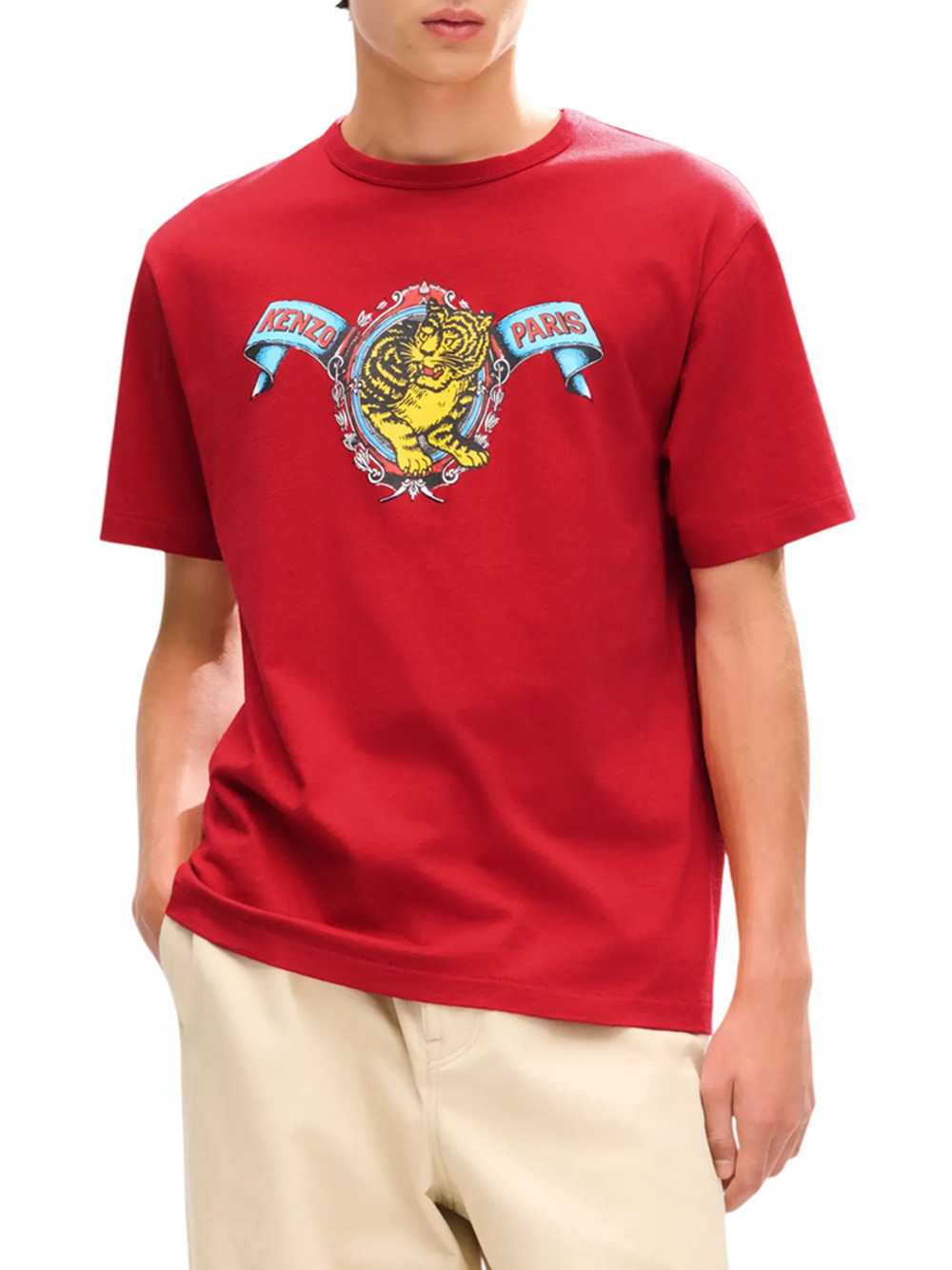 Kenzo Men `Kenzo Jumping Tiger` Cotton T-Shirt KENZO