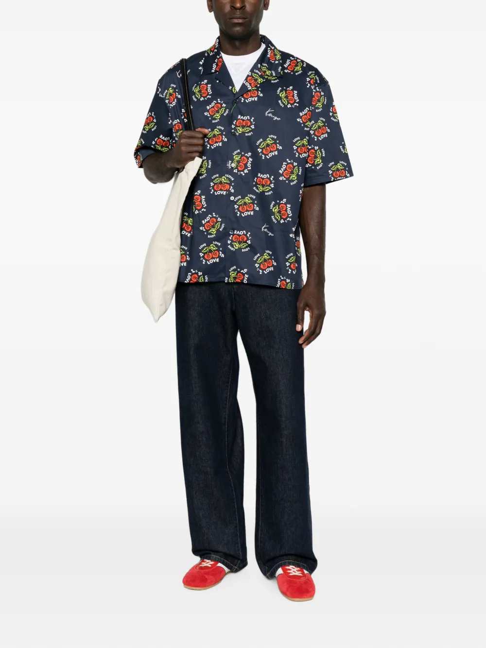 Kenzo Men Short-Sleeved Shirt With Cherry Print KENZO