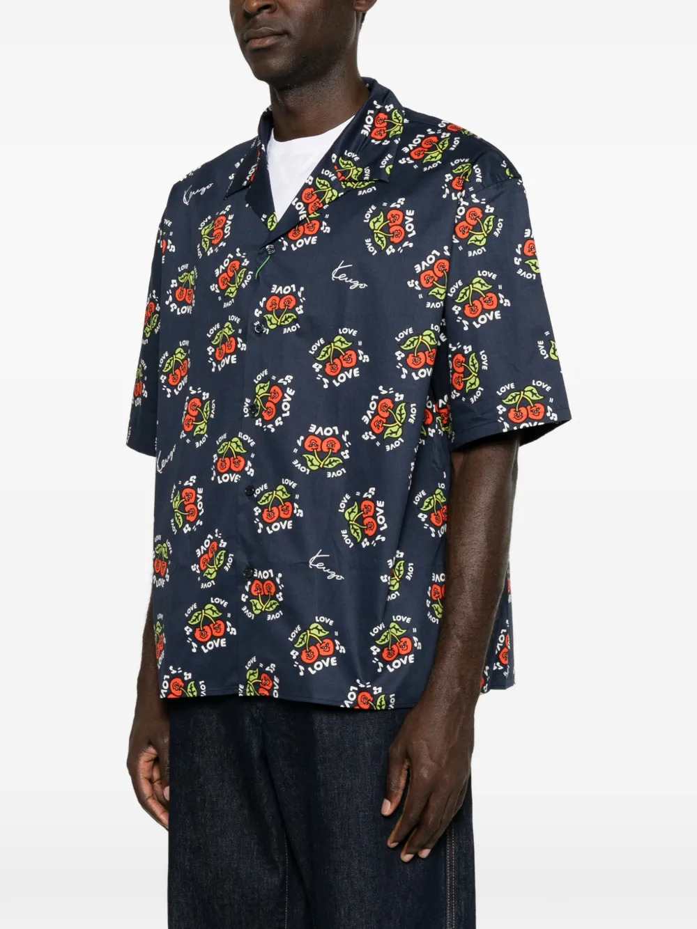 Kenzo Men Short-Sleeved Shirt With Cherry Print KENZO