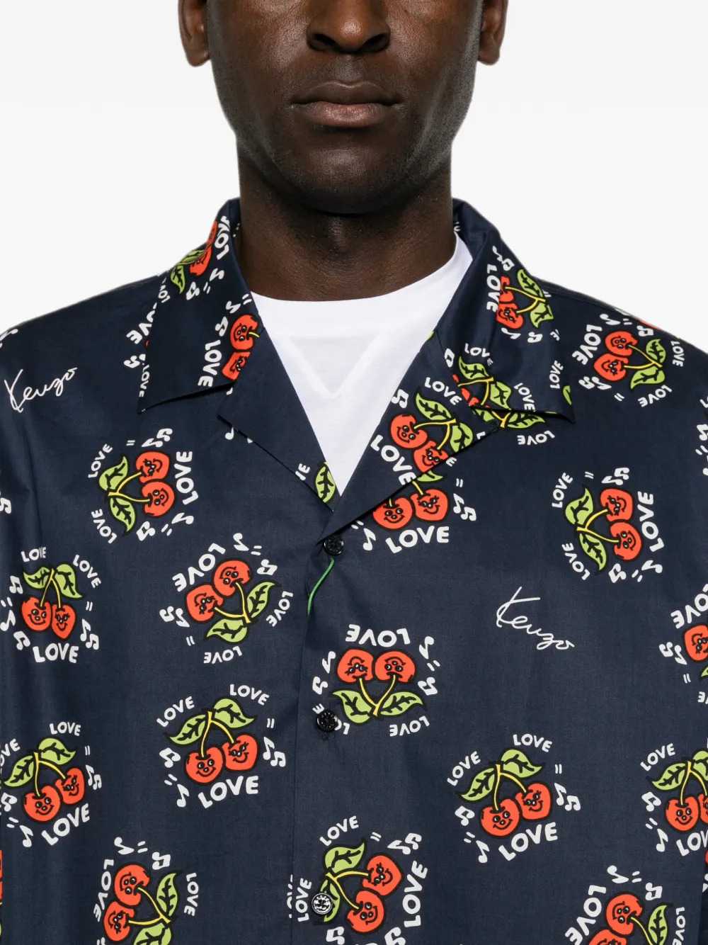 Kenzo Men Short-Sleeved Shirt With Cherry Print KENZO