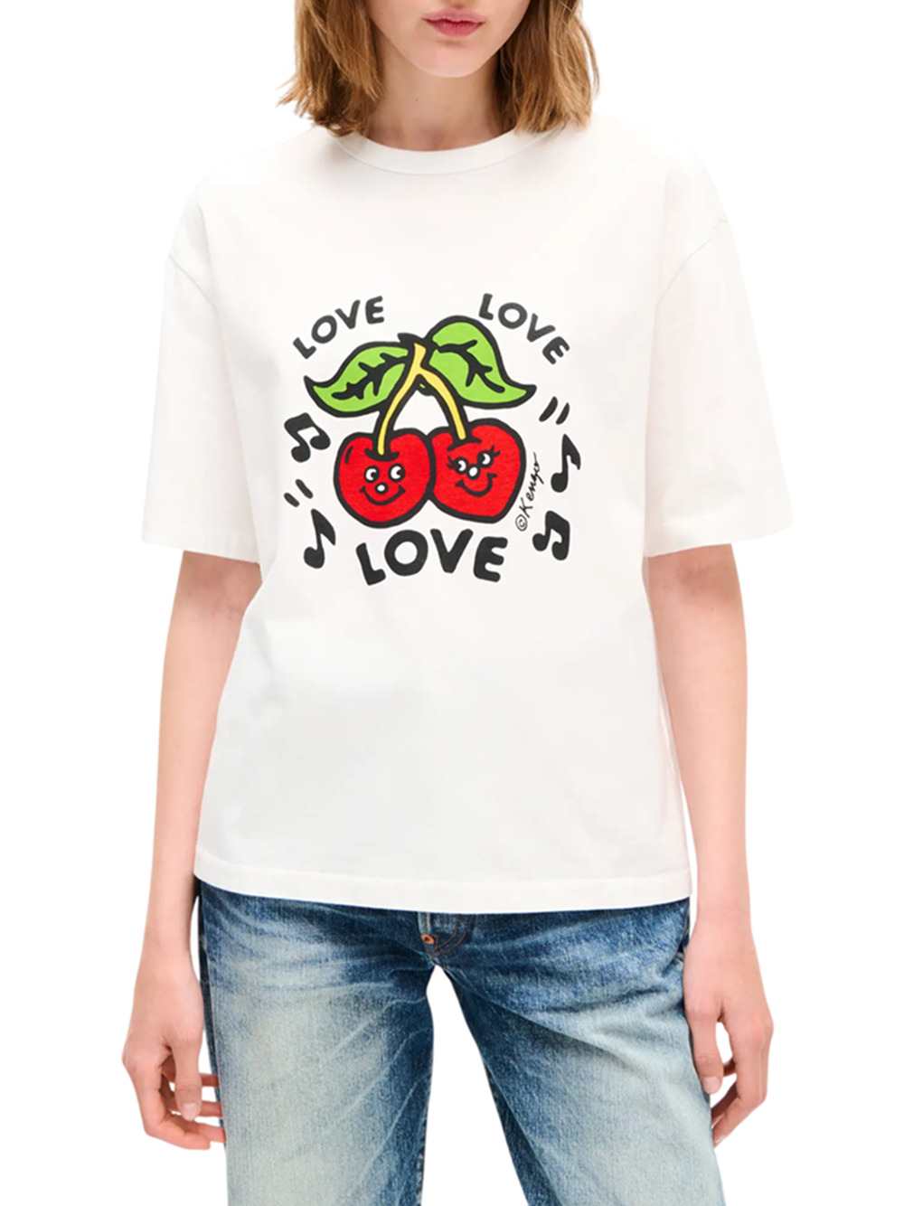 Kenzo Women `Kenzo Sounds` Embroidered Oversized Cotton T-Shirt KENZO