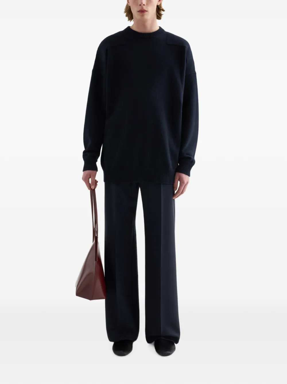 Jil Sander Men Wool-Blend Crew-Neck Sweater JIL SANDER
