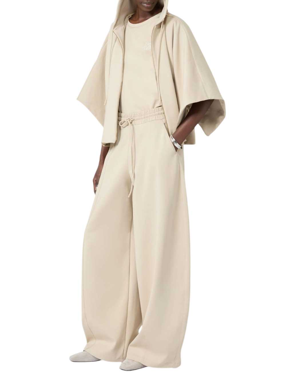 Max Mara Women Technical Cotton Jersey Barrel-Leg Trousers - Rock MAX MARA
