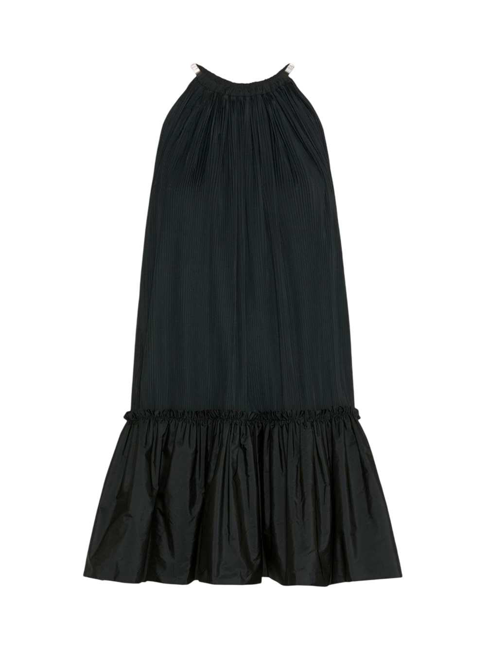 Max Mara Women Short Sleeveless Dress In Pleated Taffeta - Black MAX MARA