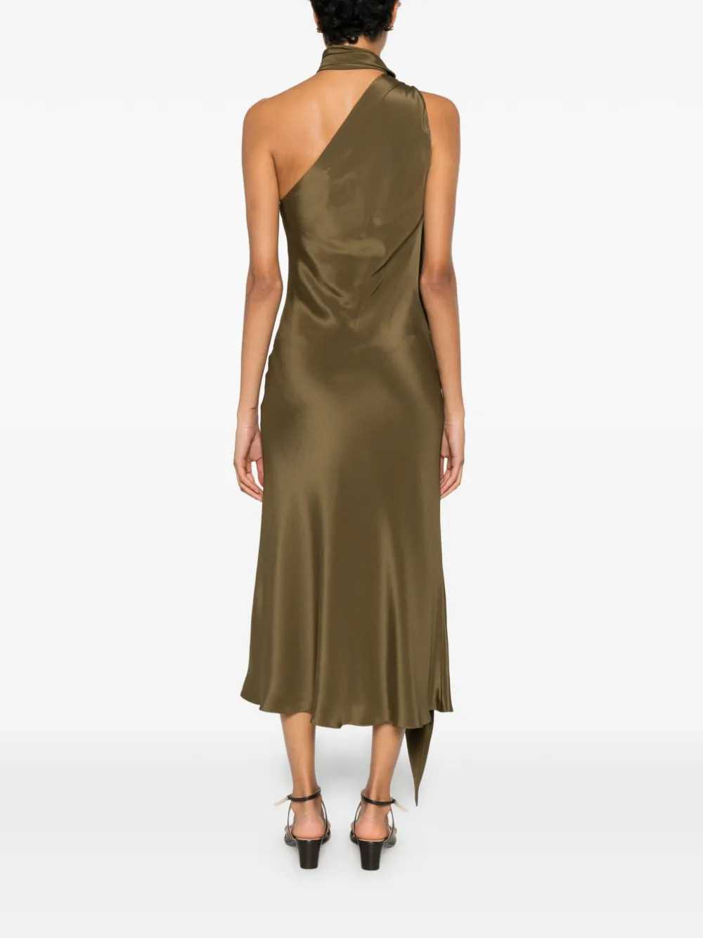 Max Mara Women Evasto One-Shoulder Silk Midi Dress With Metallic Details MAX MARA