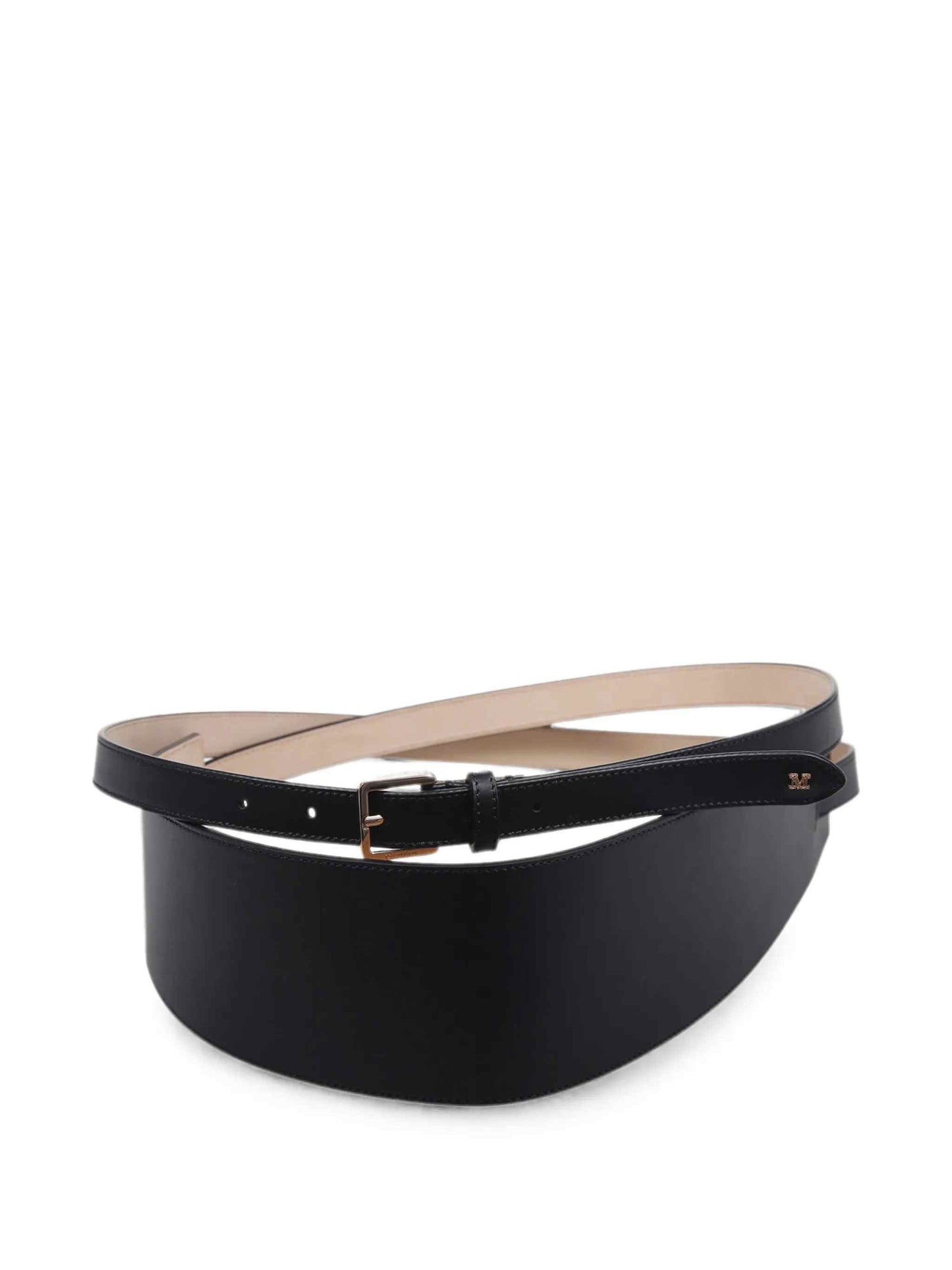 Max Mara Women Leather Belt With Logo Plaque MAX MARA