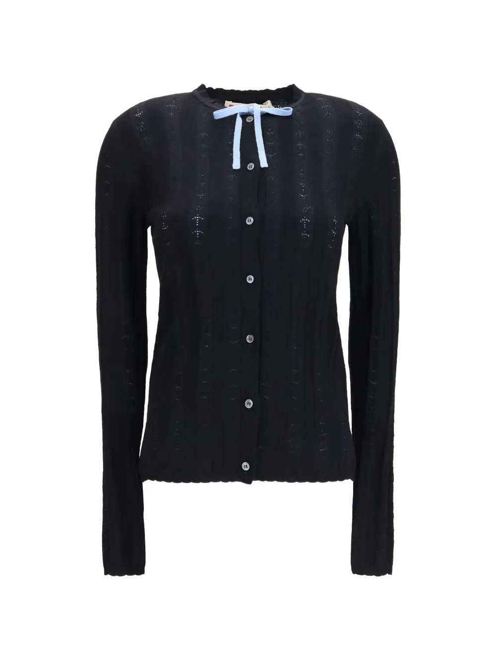 Marni Women Textured Knit Cardigan With Bow Detail MARNI
