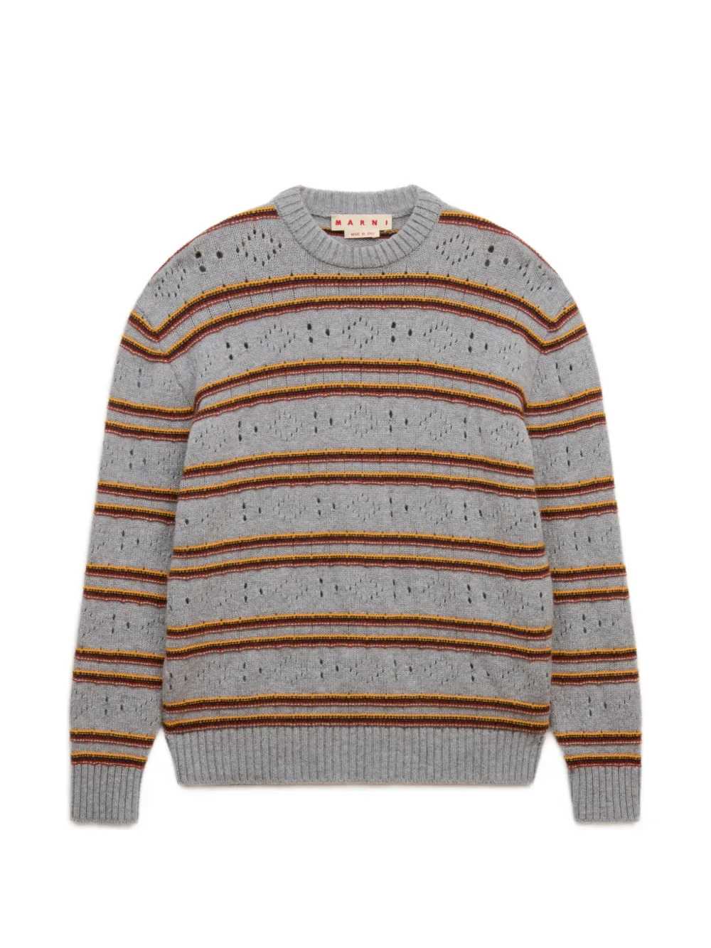 Marni Men Grey Cashmere Open-Knit Sweater MARNI