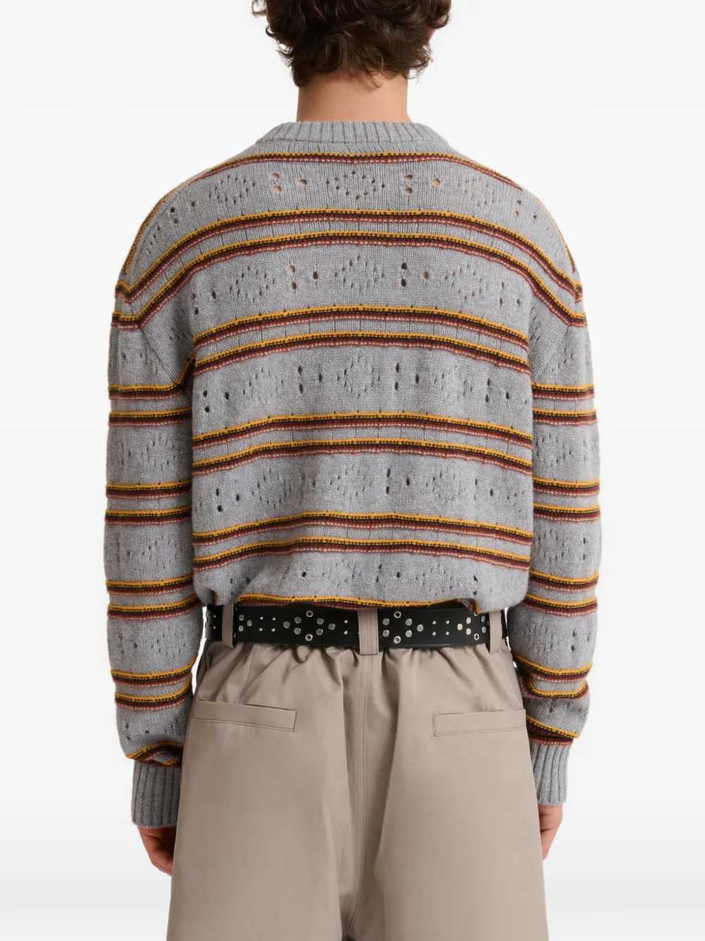 Marni Men Grey Cashmere Open-Knit Sweater MARNI