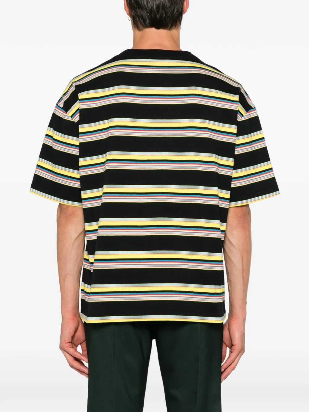 Marni Men Striped Cotton T-Shirt With Logo Print MARNI