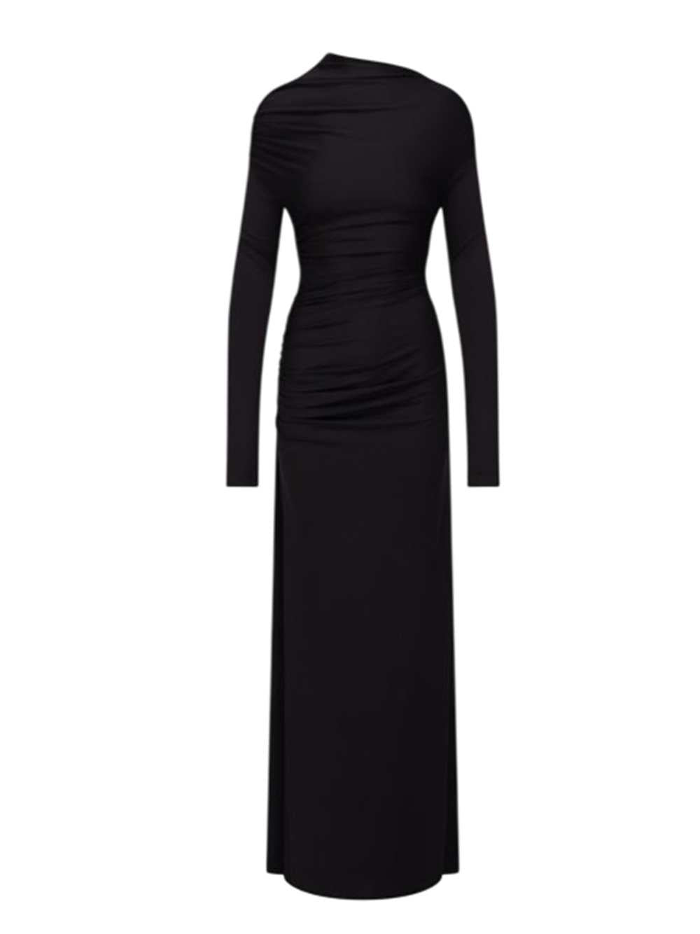 Victoria Beckham Women Black Dress With Draped Shoulders VICTORIA BECKHAM