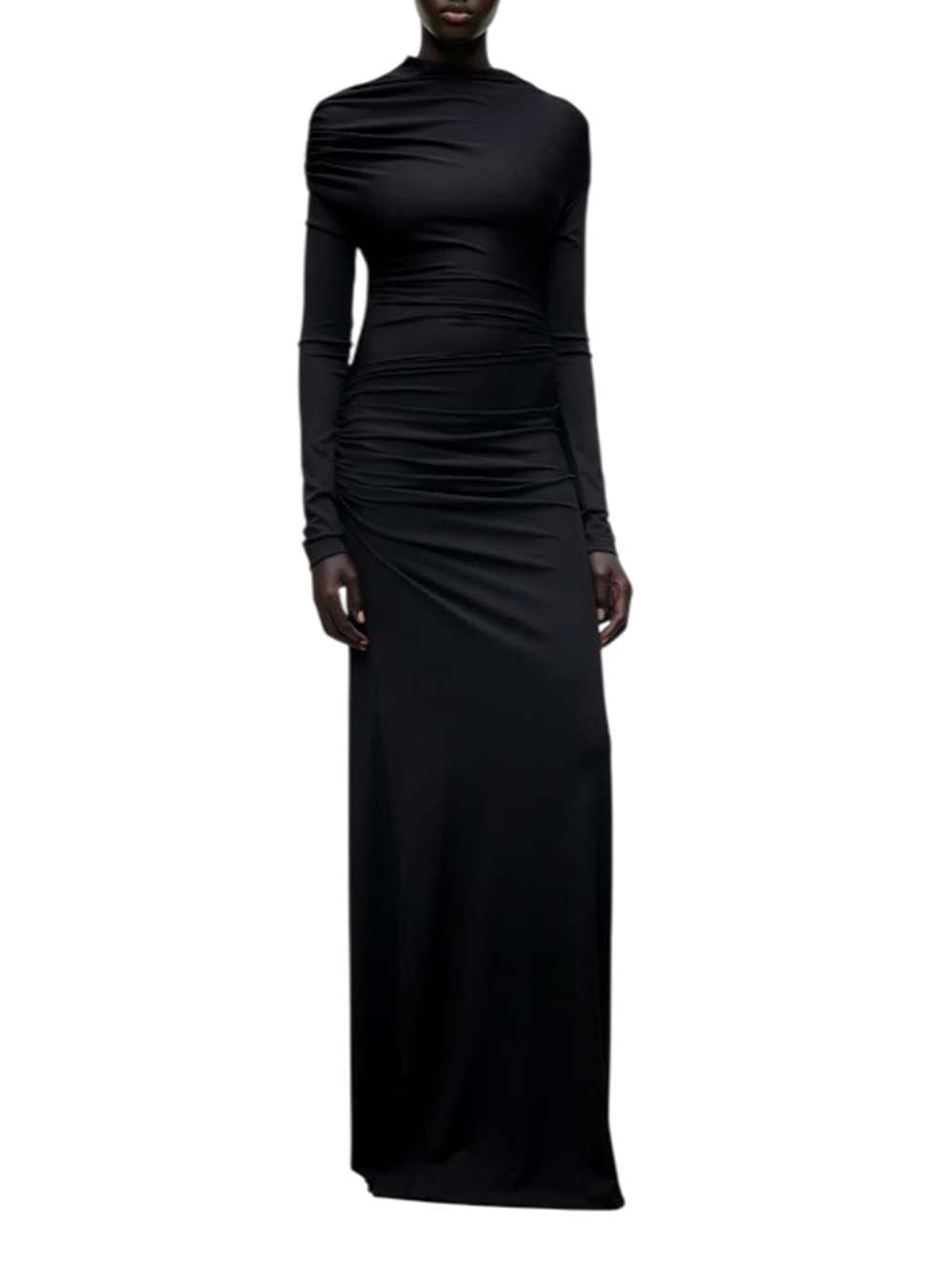 Victoria Beckham Women Black Dress With Draped Shoulders VICTORIA BECKHAM