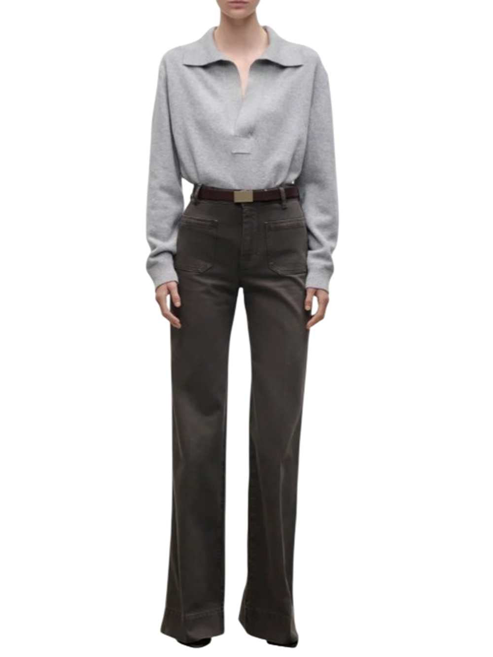 Victoria Beckham Women Genevieve Sweater In Medium Grey Melange VICTORIA BECKHAM
