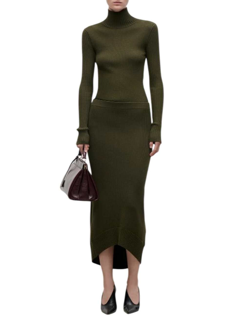 Victoria Beckham Women Green Fitted Skirt VICTORIA BECKHAM