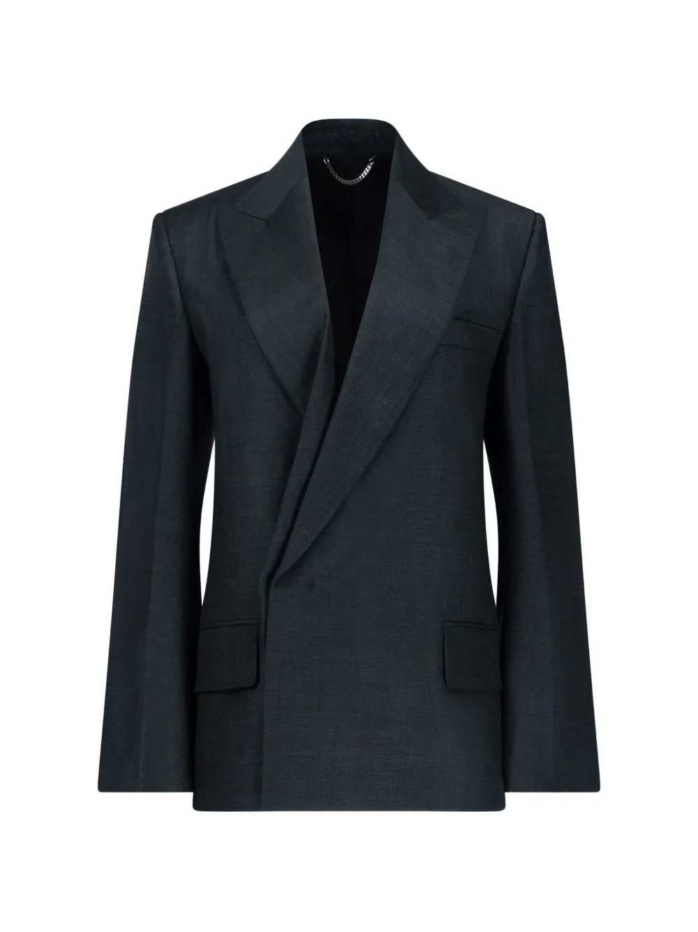 Victoria Beckham Women Petrol-Blue Blazer With Peak Lapels VICTORIA BECKHAM