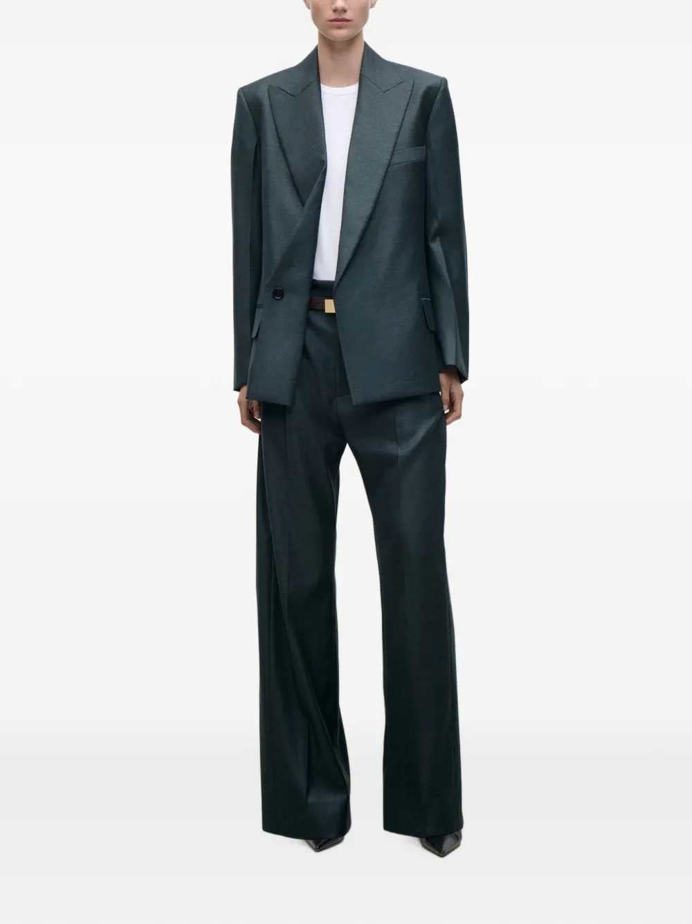 Victoria Beckham Women Petrol-Blue Blazer With Peak Lapels VICTORIA BECKHAM