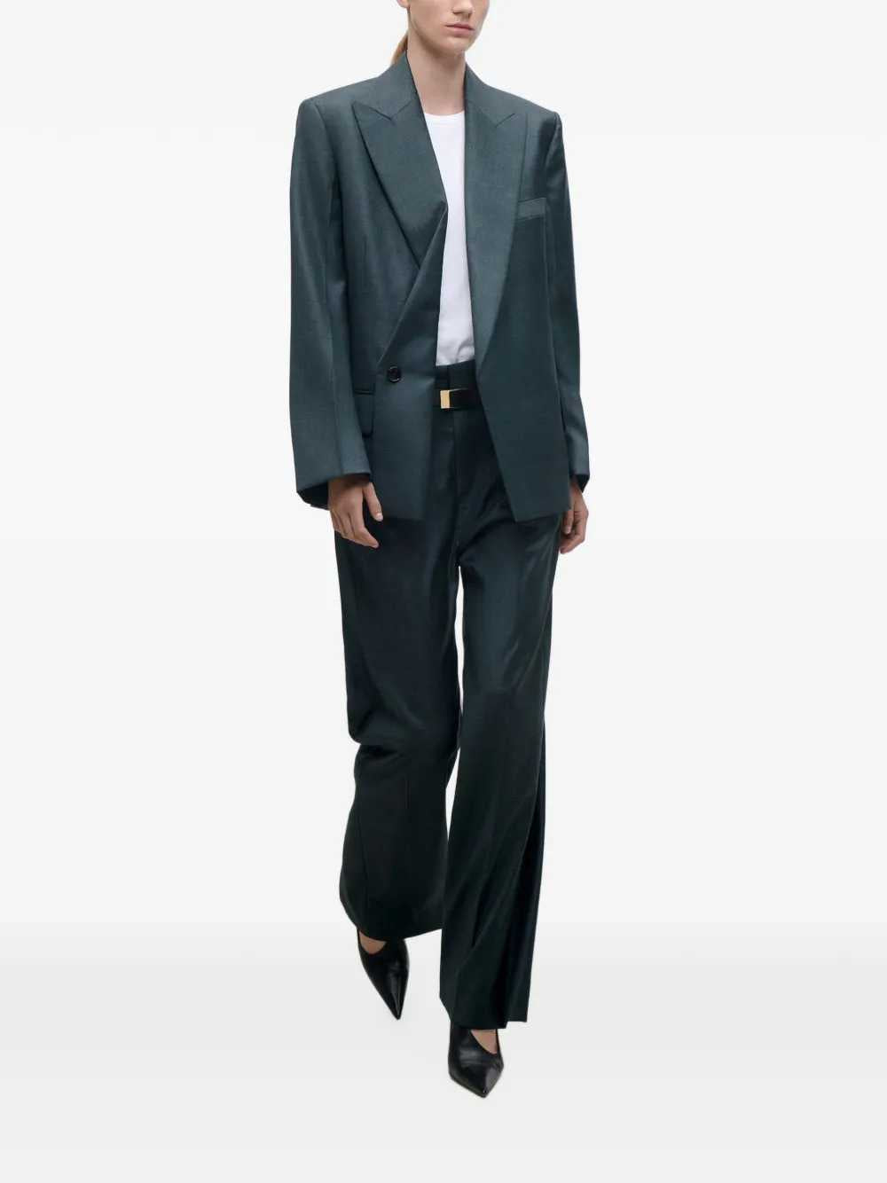 Victoria Beckham Women Petrol-Blue Blazer With Peak Lapels VICTORIA BECKHAM