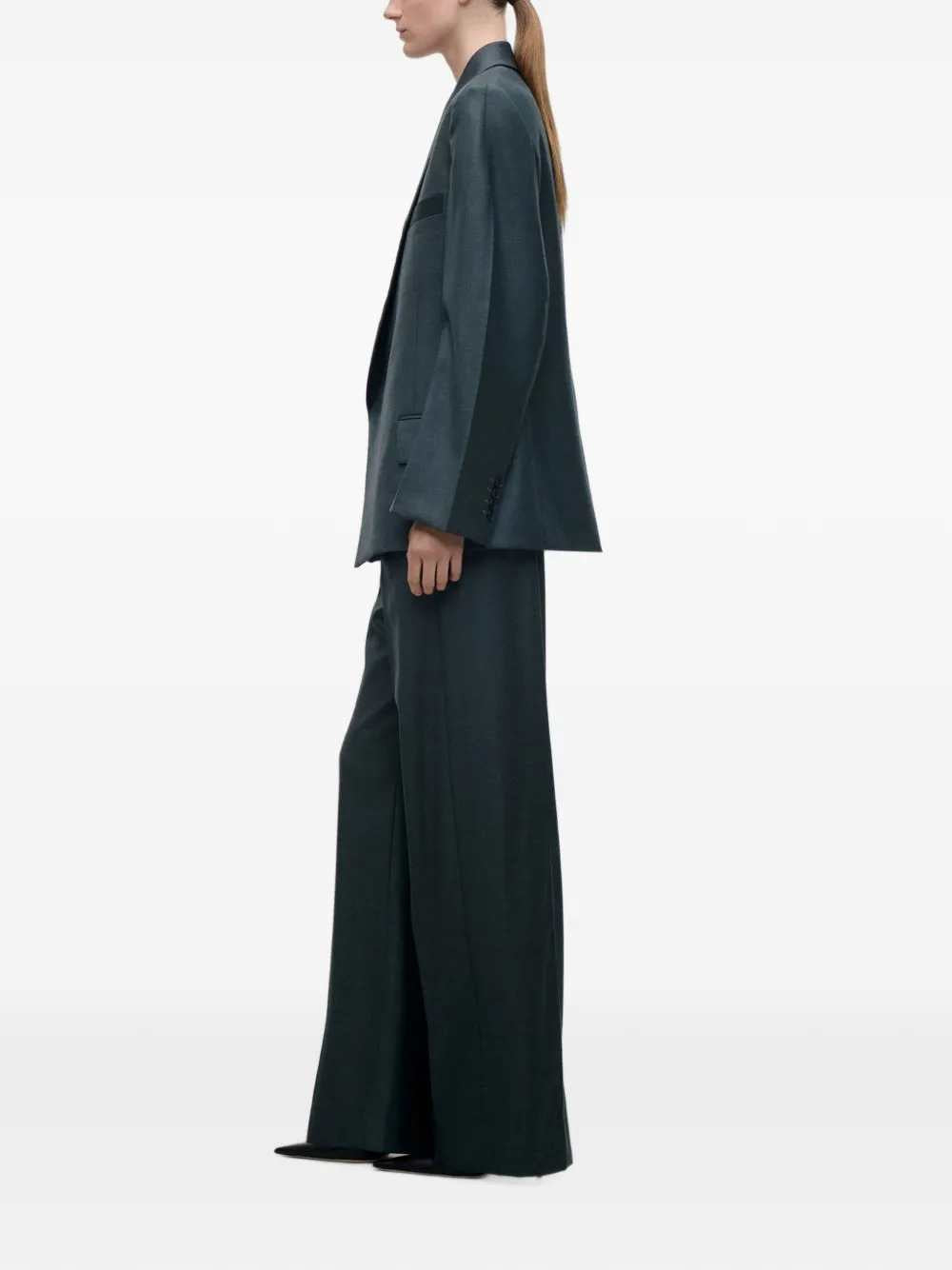 Victoria Beckham Women Petrol-Blue Blazer With Peak Lapels VICTORIA BECKHAM