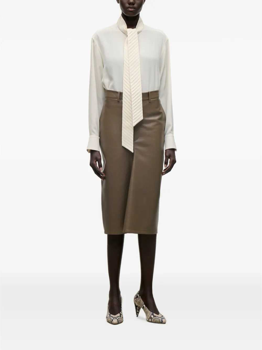 Victoria Beckham Women Pleated Blouse With Scarf Detail VICTORIA BECKHAM