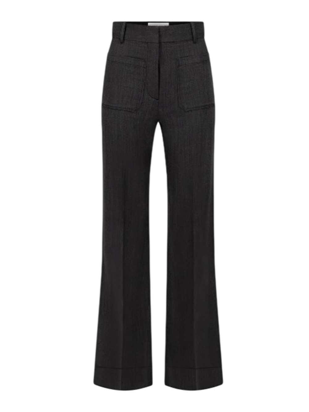 Victoria Beckham Women Alina Trousers In Dark Grey Mélange VICTORIA BECKHAM