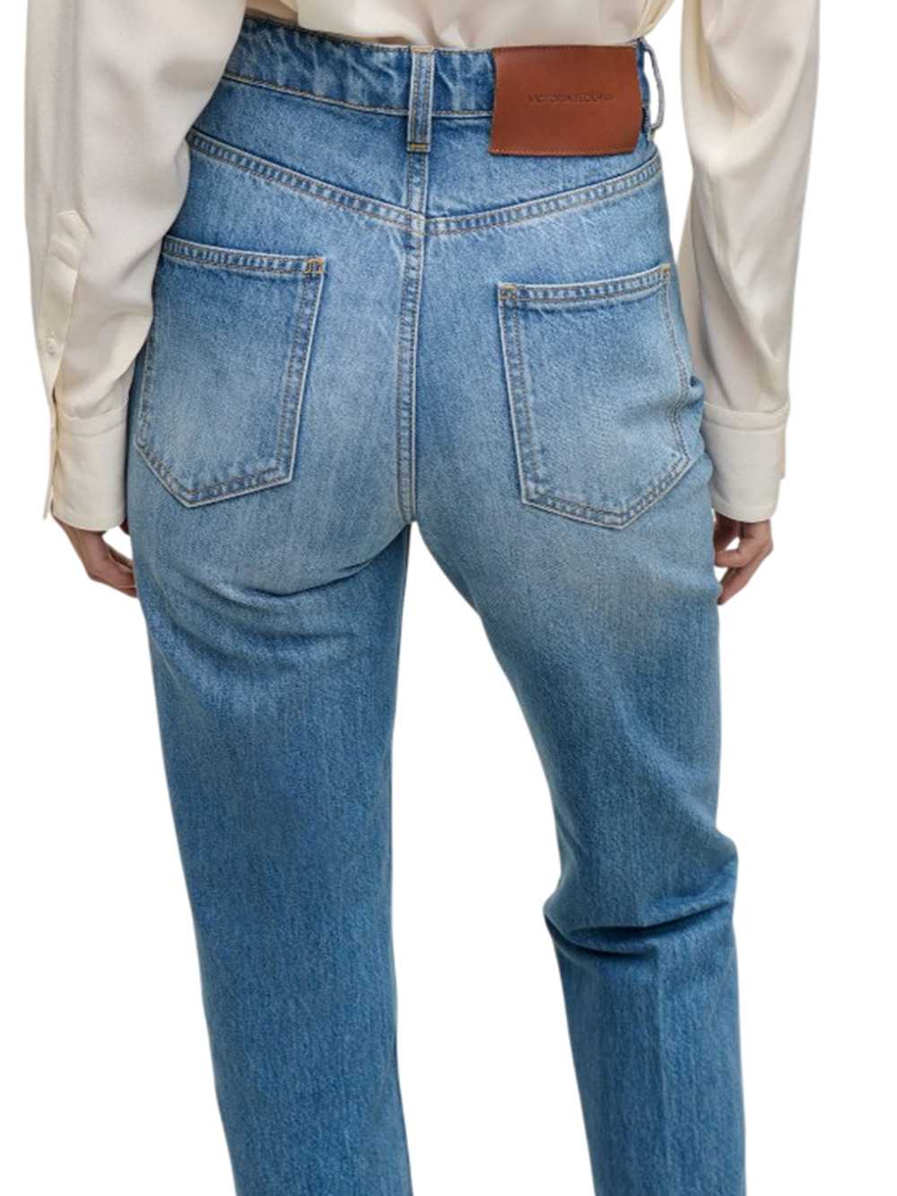 Victoria Beckham Women Julia Stretch Jeans In A Distressed Blue Wash VICTORIA BECKHAM