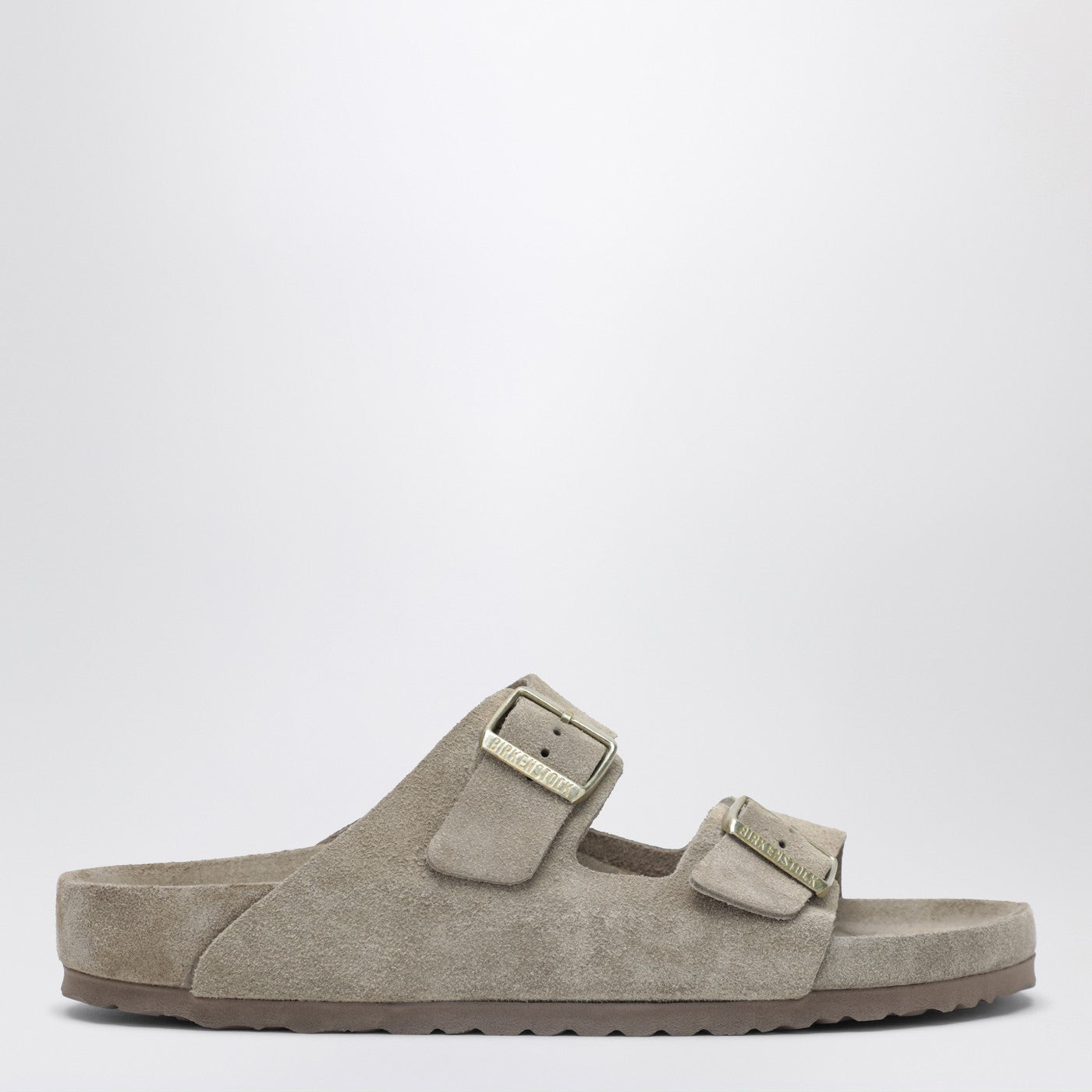 Birkenstock Arizona Slide In Taupe Suede Leather Men Birkenstock