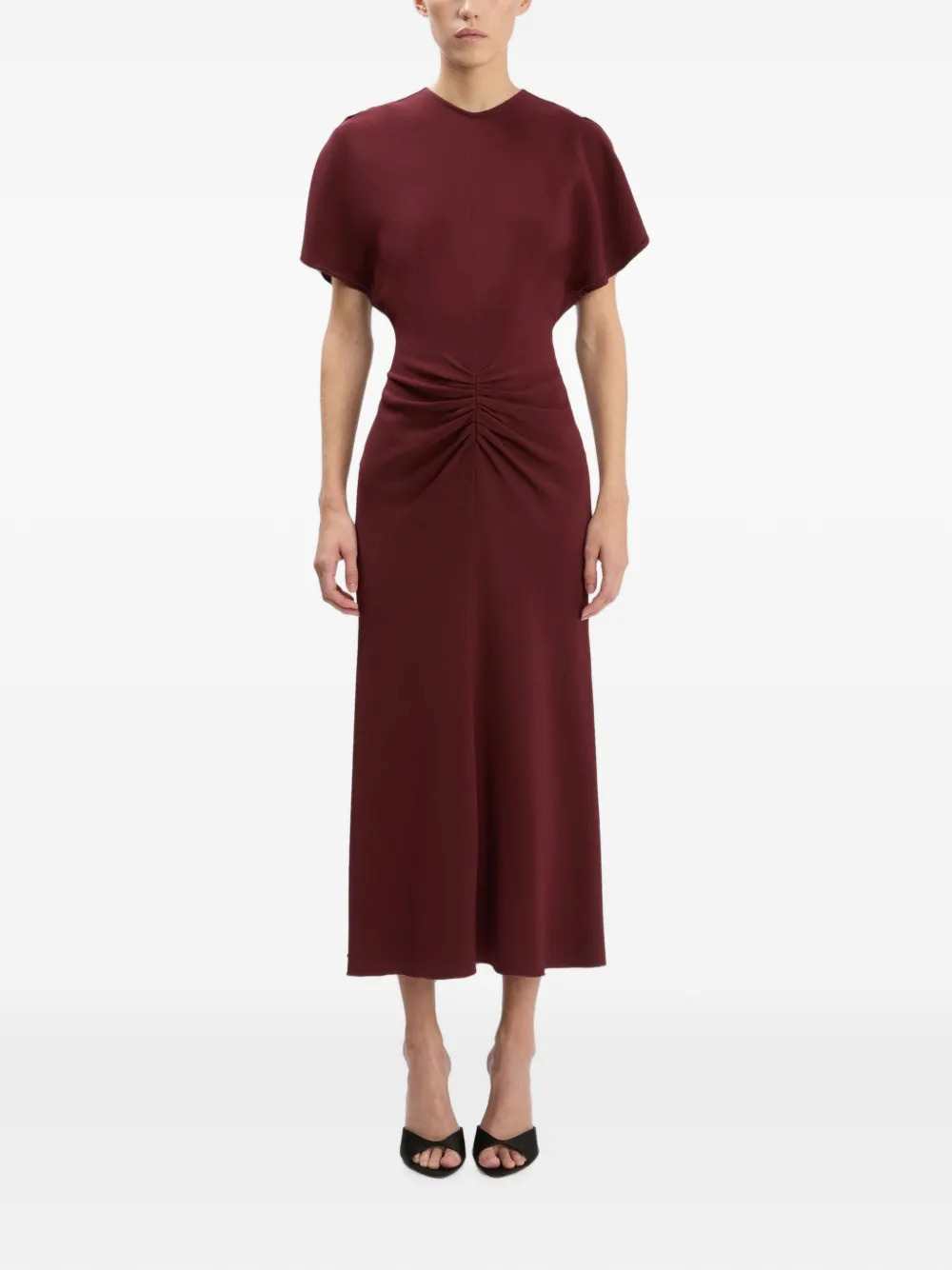 Victoria Beckham Women Bela Ruched Midi Dress VICTORIA BECKHAM