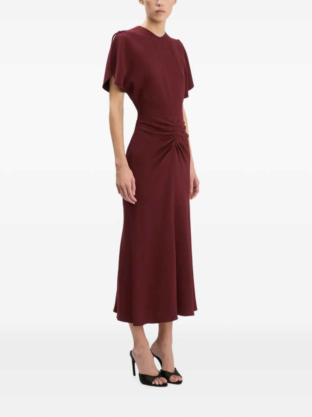 Victoria Beckham Women Bela Ruched Midi Dress VICTORIA BECKHAM