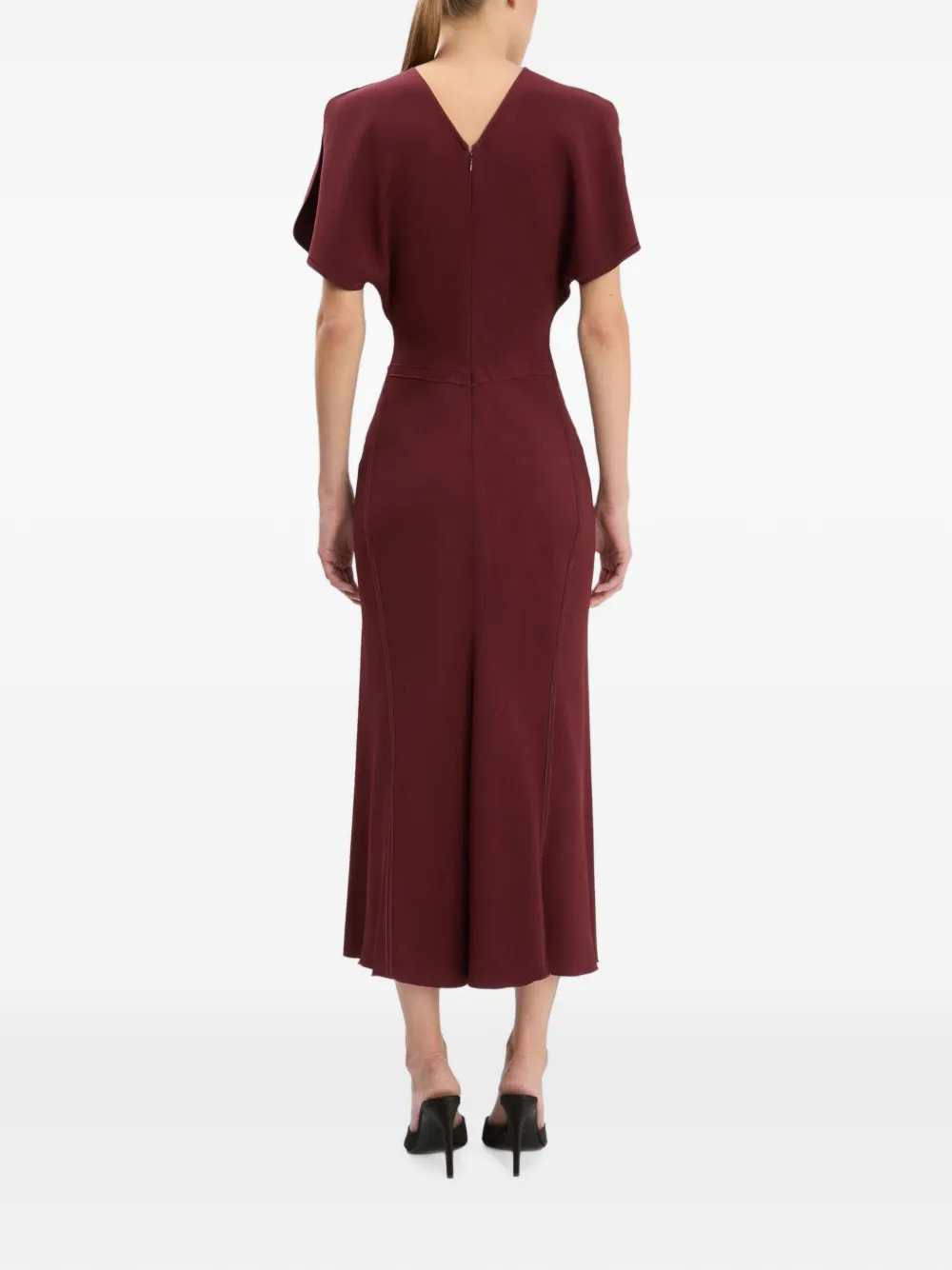 Victoria Beckham Women Bela Ruched Midi Dress VICTORIA BECKHAM