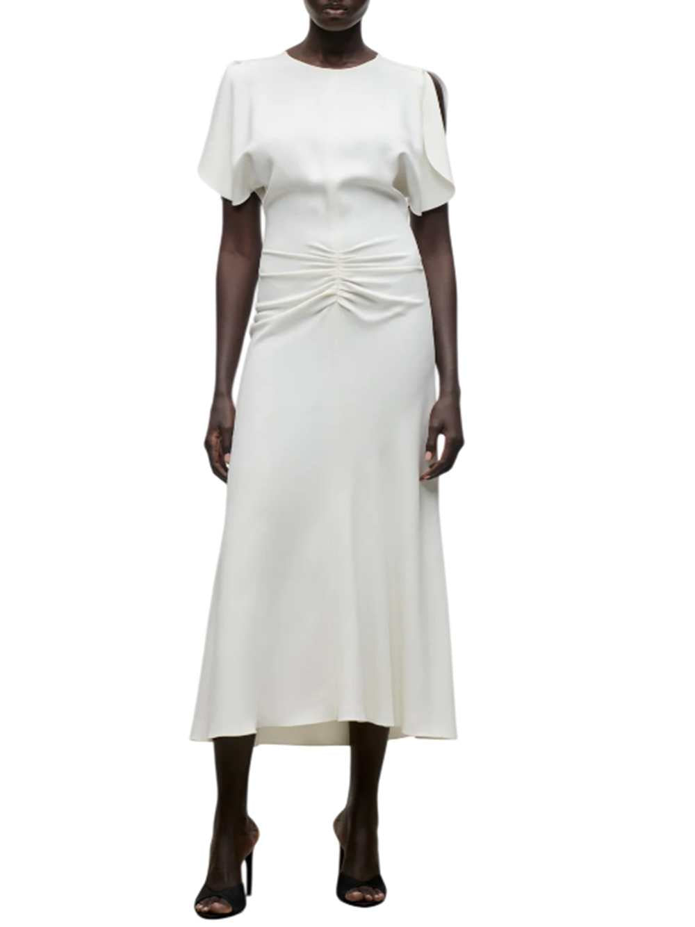 Victoria Beckham Women Bela Midi Dress In Bright Ivory VICTORIA BECKHAM