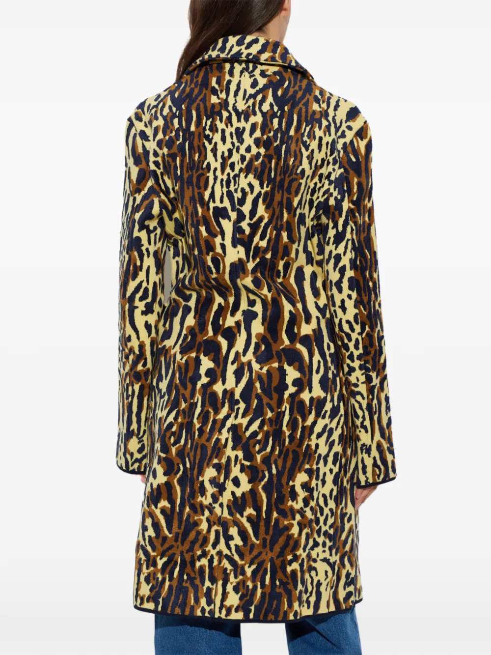 Marni Women Yellow Animal-Print Wool Chenille Coat MARNI
