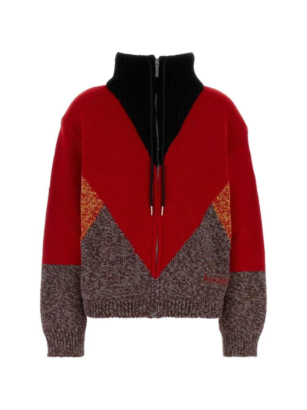 Marni Women Red Wool And Cashmere Jacket With "M" Detail. MARNI