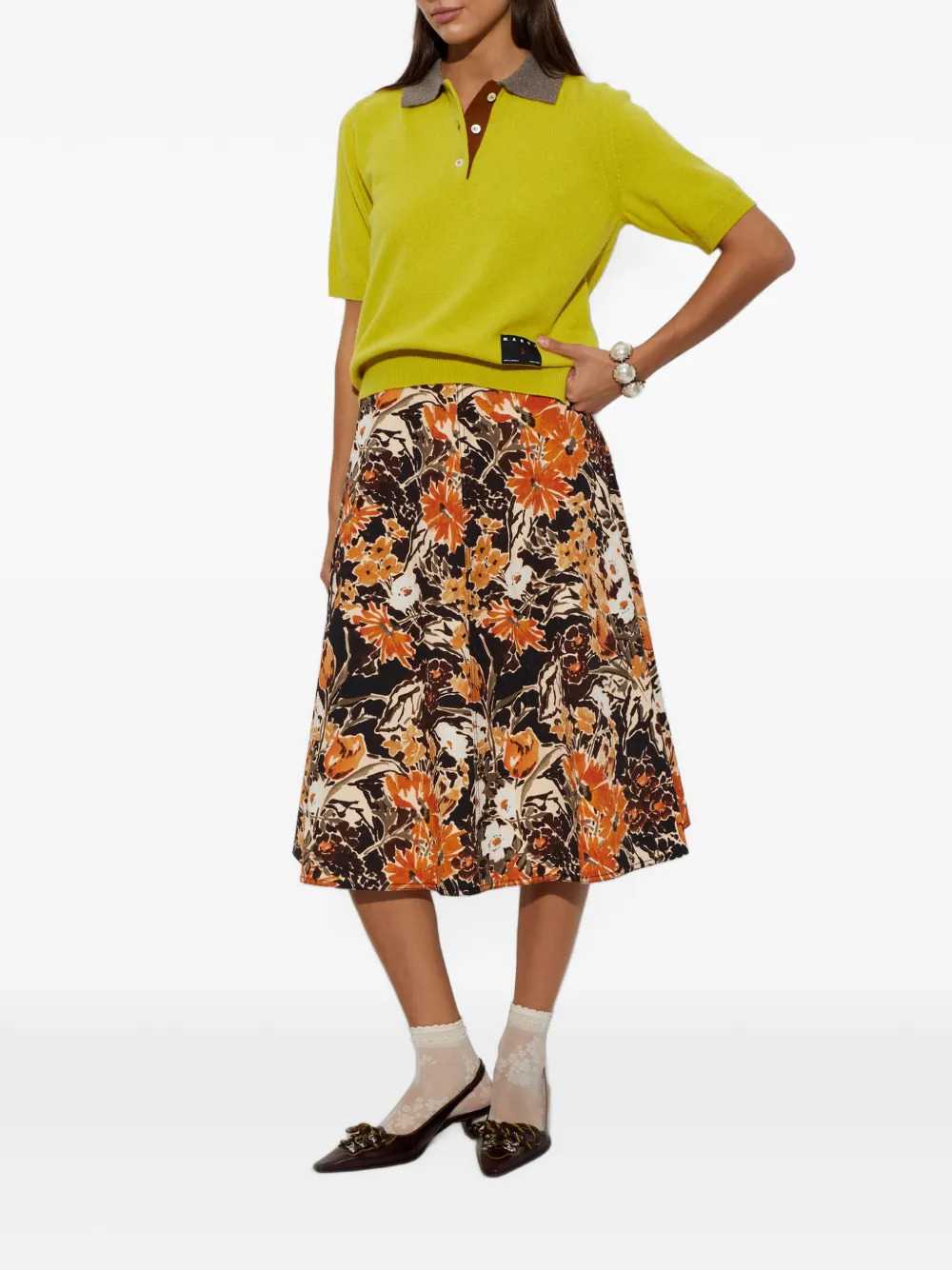 Marni Women Floral Print Midi Skirt MARNI