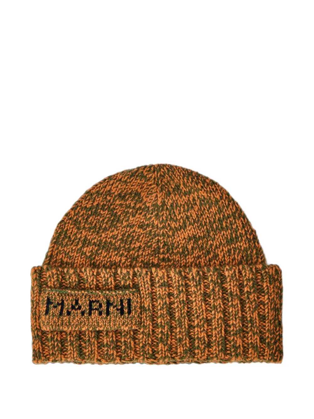 Marni Men Ribbed Knit Beanie With Embroidered Logo MARNI
