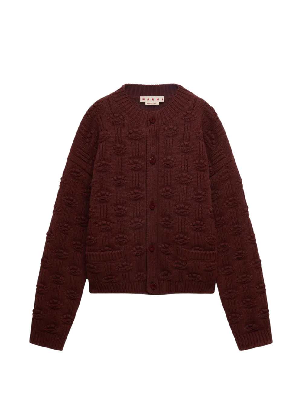 Marni Men Brown Wool And Cashmere Fisherman Cardigan MARNI