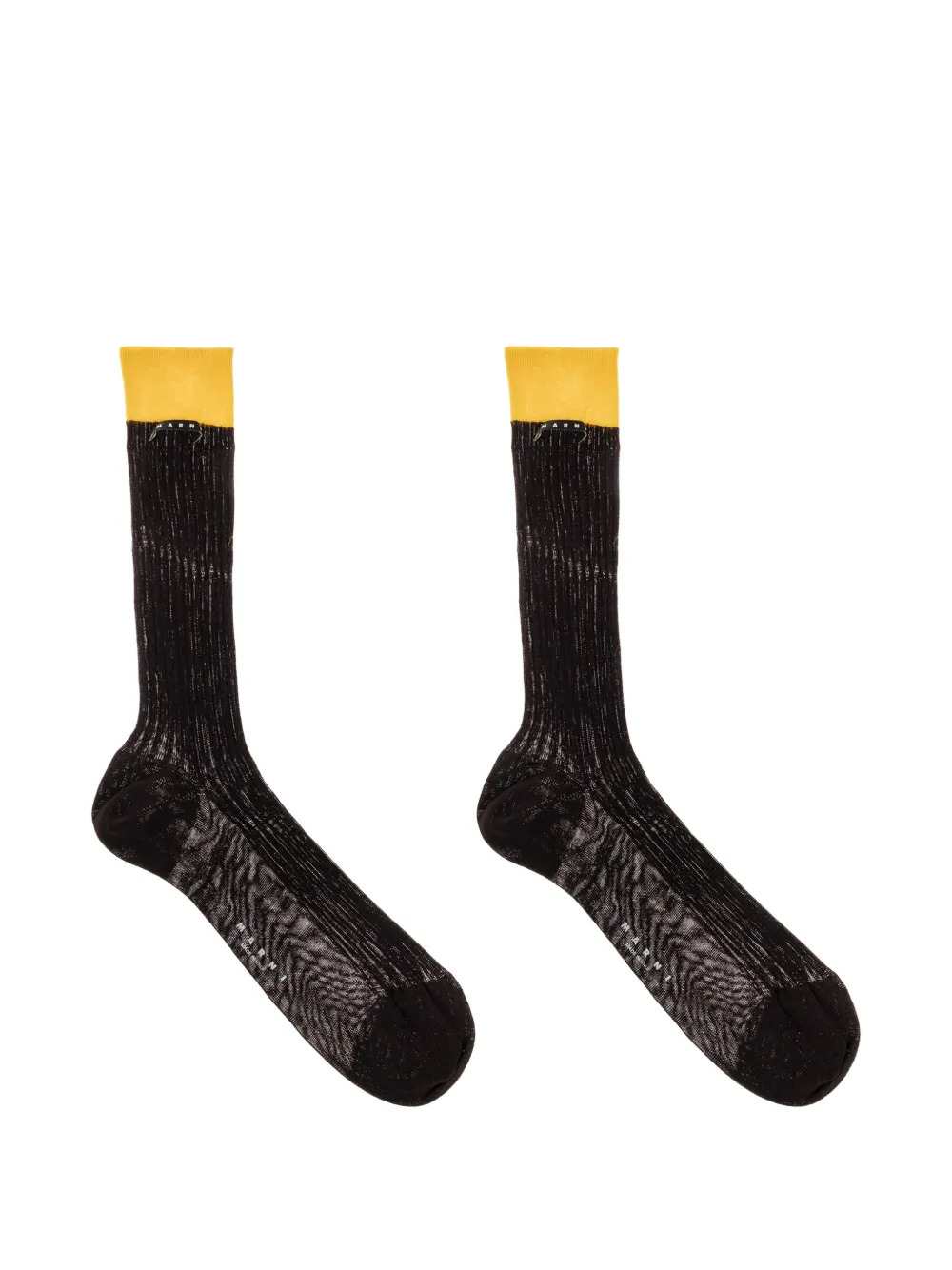 Marni Men Brown Cotton Socks With Contrasting Cuffs MARNI
