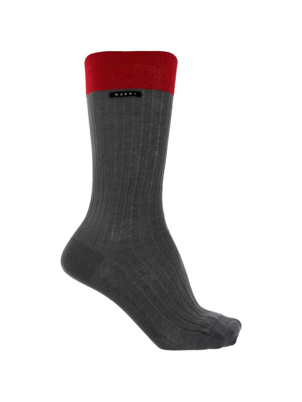 Marni Men Grey Cotton Socks With Contrasting Cuffs MARNI
